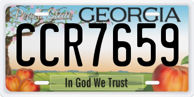 GA license plate CCR7659