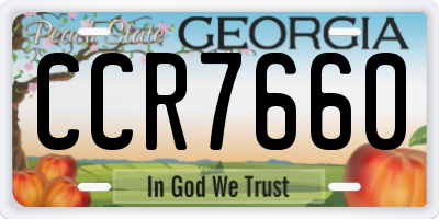 GA license plate CCR7660