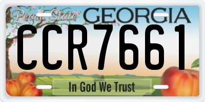 GA license plate CCR7661