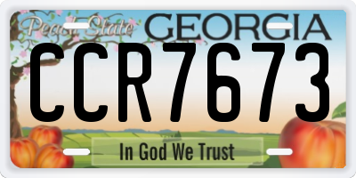 GA license plate CCR7673