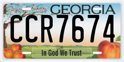 GA license plate CCR7674