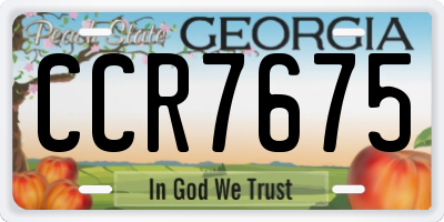 GA license plate CCR7675