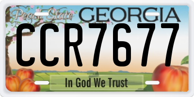 GA license plate CCR7677