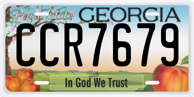 GA license plate CCR7679