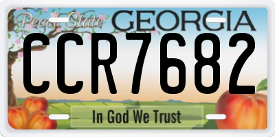 GA license plate CCR7682