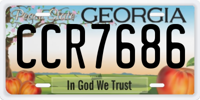 GA license plate CCR7686