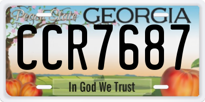 GA license plate CCR7687