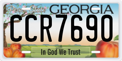 GA license plate CCR7690