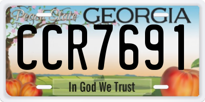 GA license plate CCR7691