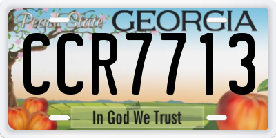 GA license plate CCR7713