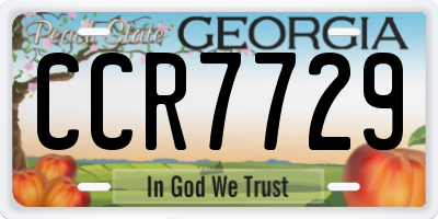 GA license plate CCR7729