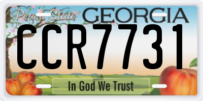 GA license plate CCR7731