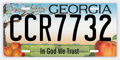 GA license plate CCR7732