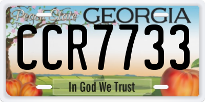 GA license plate CCR7733