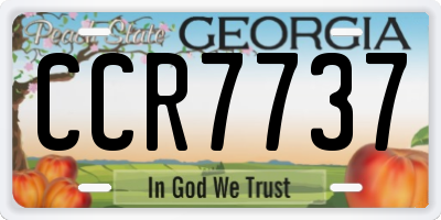 GA license plate CCR7737