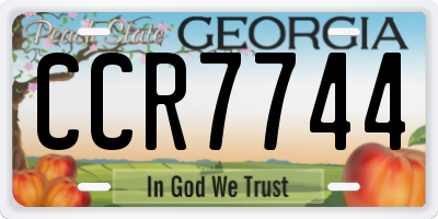 GA license plate CCR7744