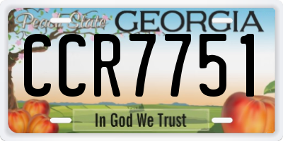 GA license plate CCR7751