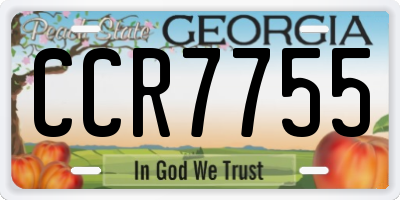 GA license plate CCR7755