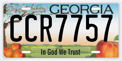 GA license plate CCR7757
