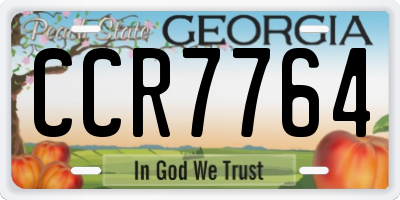 GA license plate CCR7764
