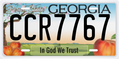 GA license plate CCR7767