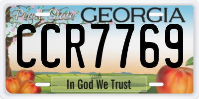 GA license plate CCR7769