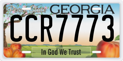 GA license plate CCR7773