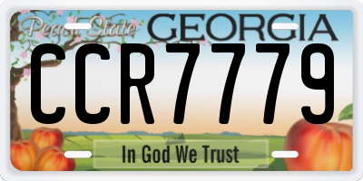 GA license plate CCR7779