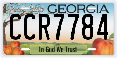 GA license plate CCR7784