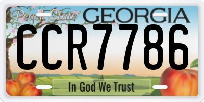 GA license plate CCR7786