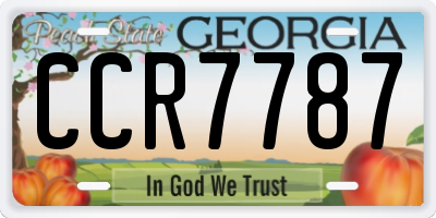 GA license plate CCR7787
