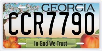 GA license plate CCR7790