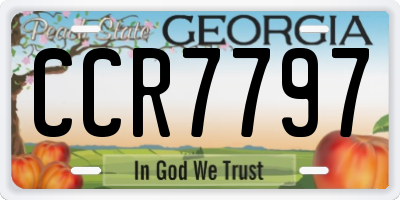 GA license plate CCR7797