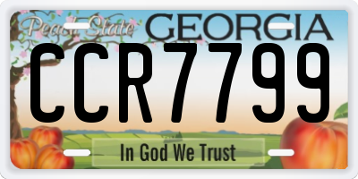 GA license plate CCR7799
