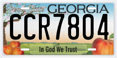 GA license plate CCR7804