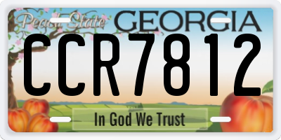 GA license plate CCR7812