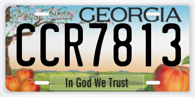GA license plate CCR7813