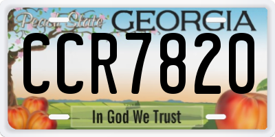 GA license plate CCR7820