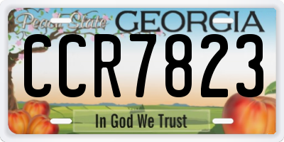 GA license plate CCR7823