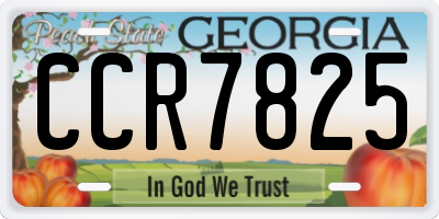 GA license plate CCR7825