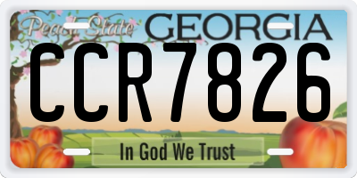 GA license plate CCR7826