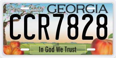 GA license plate CCR7828
