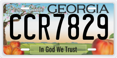 GA license plate CCR7829