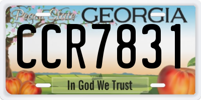 GA license plate CCR7831