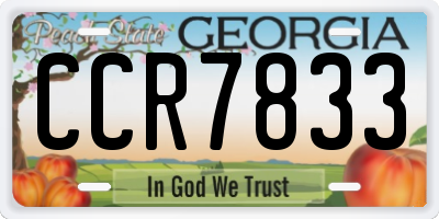 GA license plate CCR7833