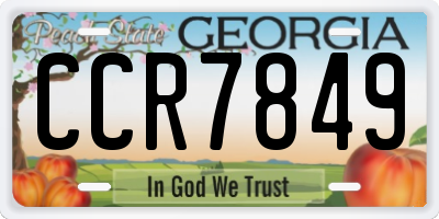 GA license plate CCR7849