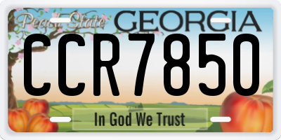 GA license plate CCR7850