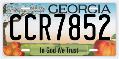 GA license plate CCR7852