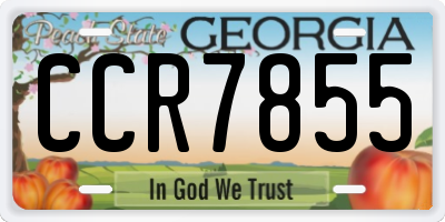 GA license plate CCR7855