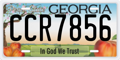 GA license plate CCR7856